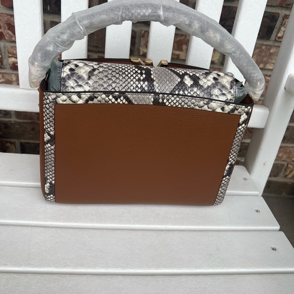 Michael Kor Karlie luggage Md satchel leather with snake print. - Picture 3 of 6